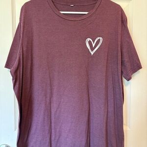 Purple T-Shirt with Heart Design